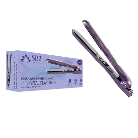 SB2 by SUTRA 1" Tourmaline-Infused Ceramic Flat Iron Hair Straightening NIB - Picture 2 of 12